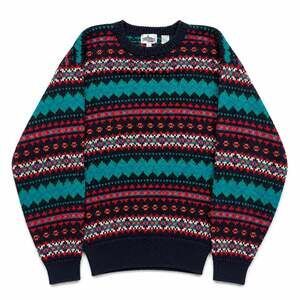 The Lodge Vintage Fair Isle Pattern Cotton Sweater Size L